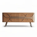 Houten dressoir met metalen accents en afmetingen van 120 x 40 x 60 cm