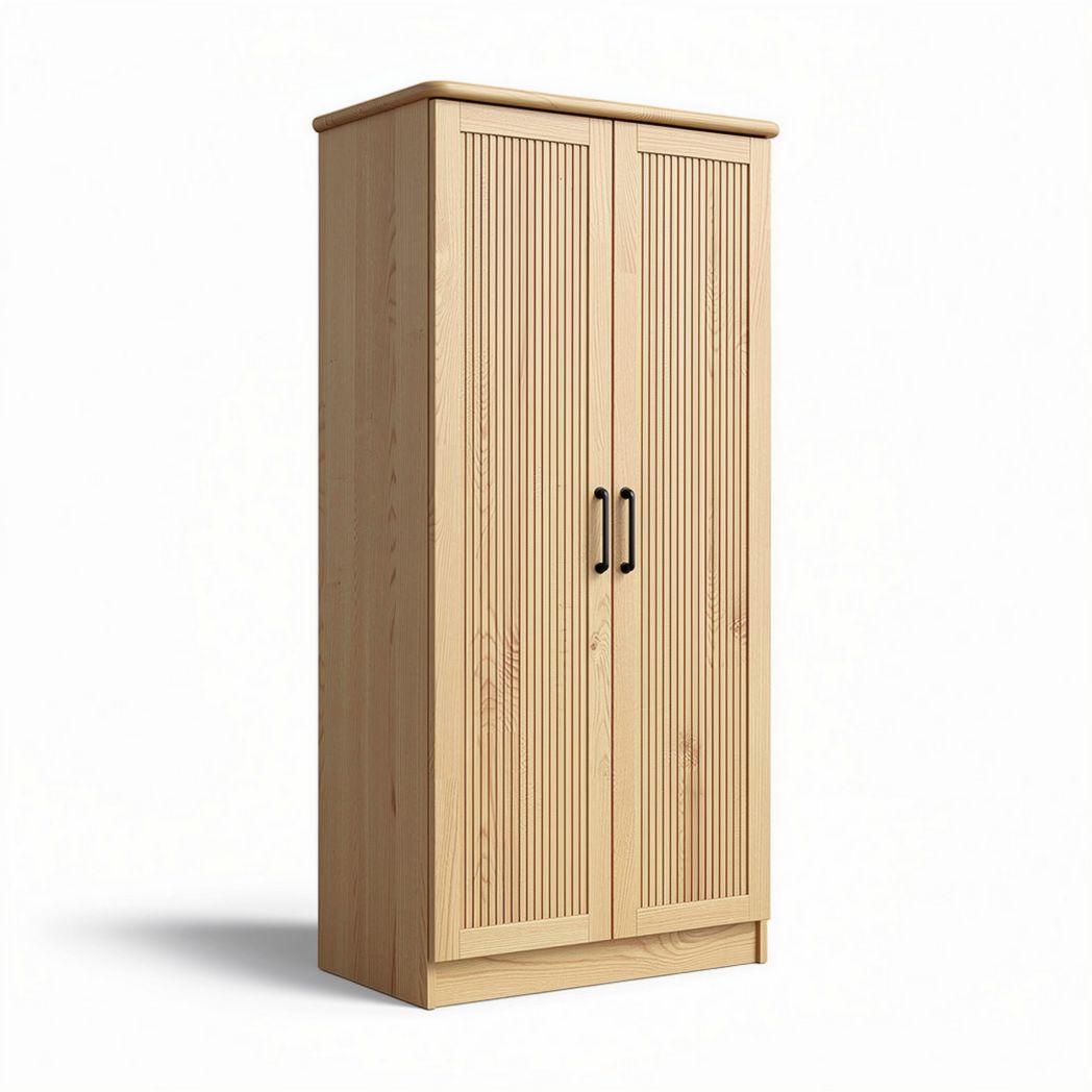 houten kast met deurpaneel en verticale ribbels 200 x 80 x 40cm