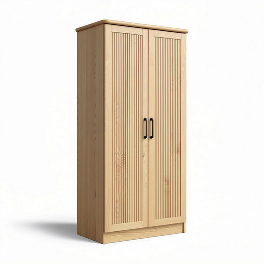 houten kast met deurpaneel en verticale ribbels 200 x 80 x 40cm