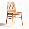 Houten eetstoel met gestructureerde rugleuning en metalen frame 45 x 45 x 80cm